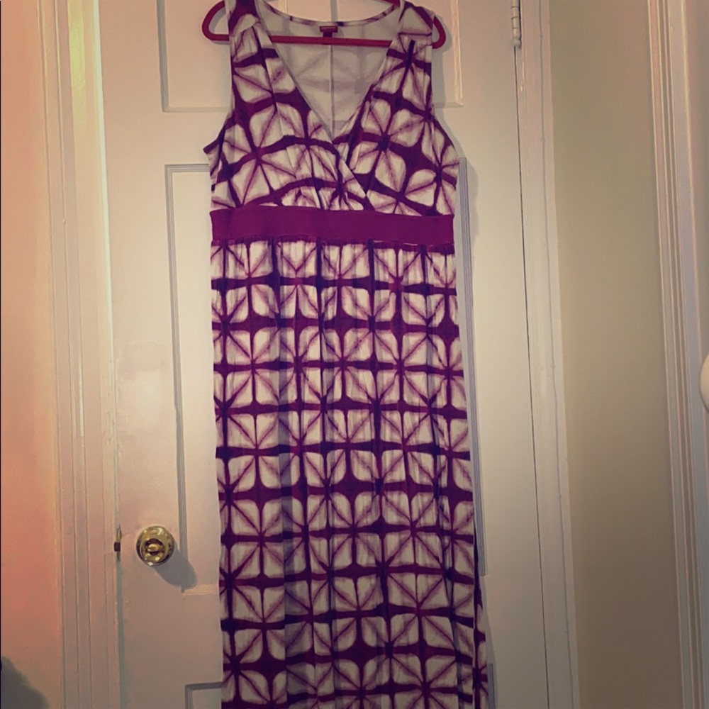 Purple and cream maxi dress